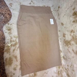 Windsor Beige Stretch Pencil Skirt High Rise Knee Length Pull On Beige Sz Large